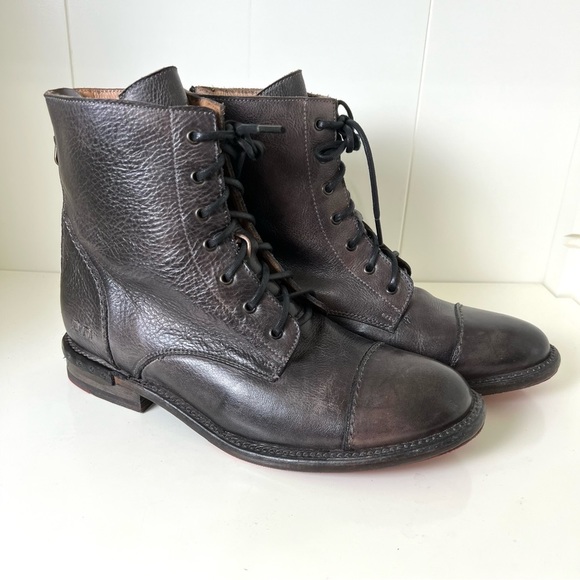 Bed Stu Men's Protege Combat Boot - Handmade Leather Lace-Up Ankle Boot With Back Zipper, 1.25" Heel